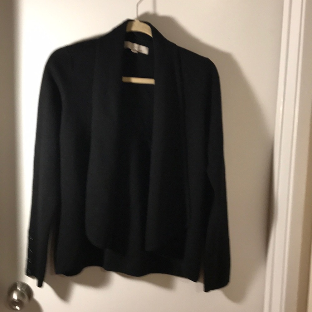 Ann Taylor loft black open cardigan.